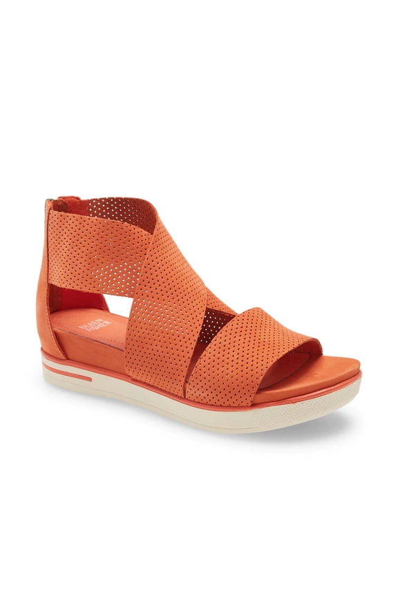 Women's Orange Nubuck Sport Platform Sandals