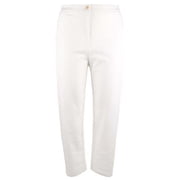 Eileen Fisher Womens Plus Size Ponte High Waisted Ankle Pants Wht 3X
