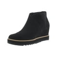 thumbnail image 1 of Eileen Fisher Womens Caddy Nubuck Ankle Wedge Boots Black 10 Medium (B,M), 1 of 3