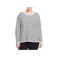 thumbnail image 1 of Eileen Fisher Womens Merino Wool Striped Pullover Sweater, 1 of 2