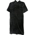 thumbnail image 1 of Eileen Fisher Womens Velvet Tie Back Shift Dress, Grey, Petite, PS, 1 of 2