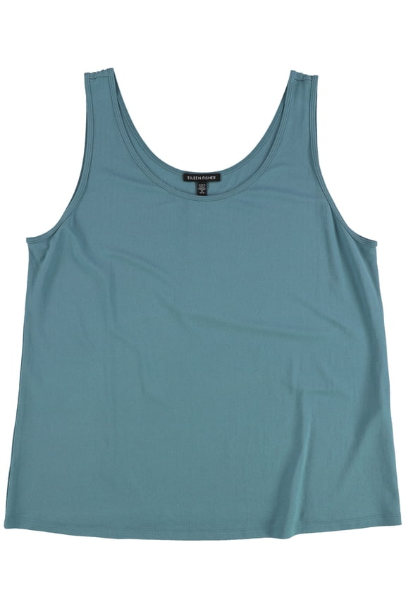 Womens Silk Tank Top, Blue, Medium