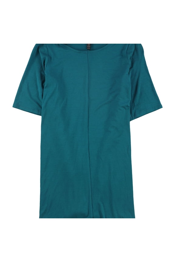 Womens Solid Basic T-Shirt, Blue, X-Small