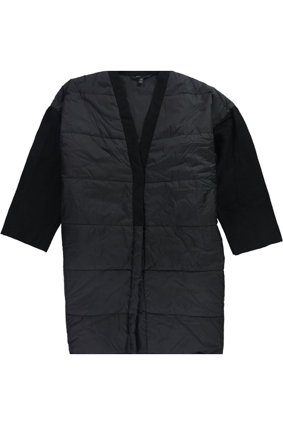 Womens Solid Quilted Jacket, Black, X-Large