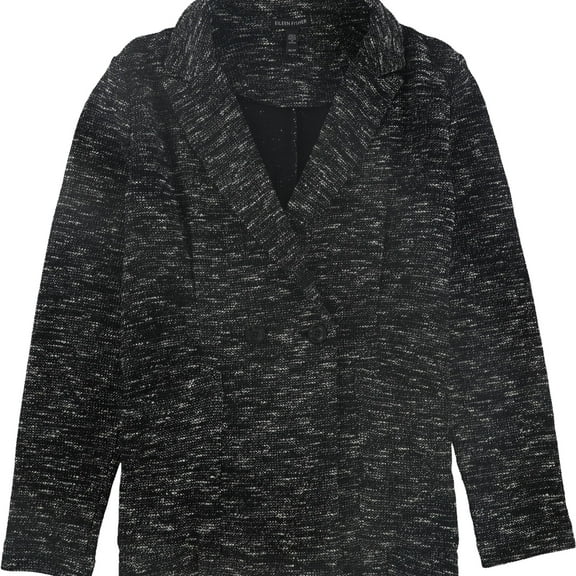 Eileen Fisher Womens Textured One Button Blazer Jacket, Black, X-Small