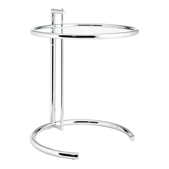 modway eileen gray adjustable height side table in silver