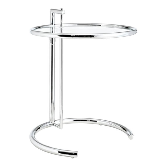 modway eileen gray adjustable height side table in silver