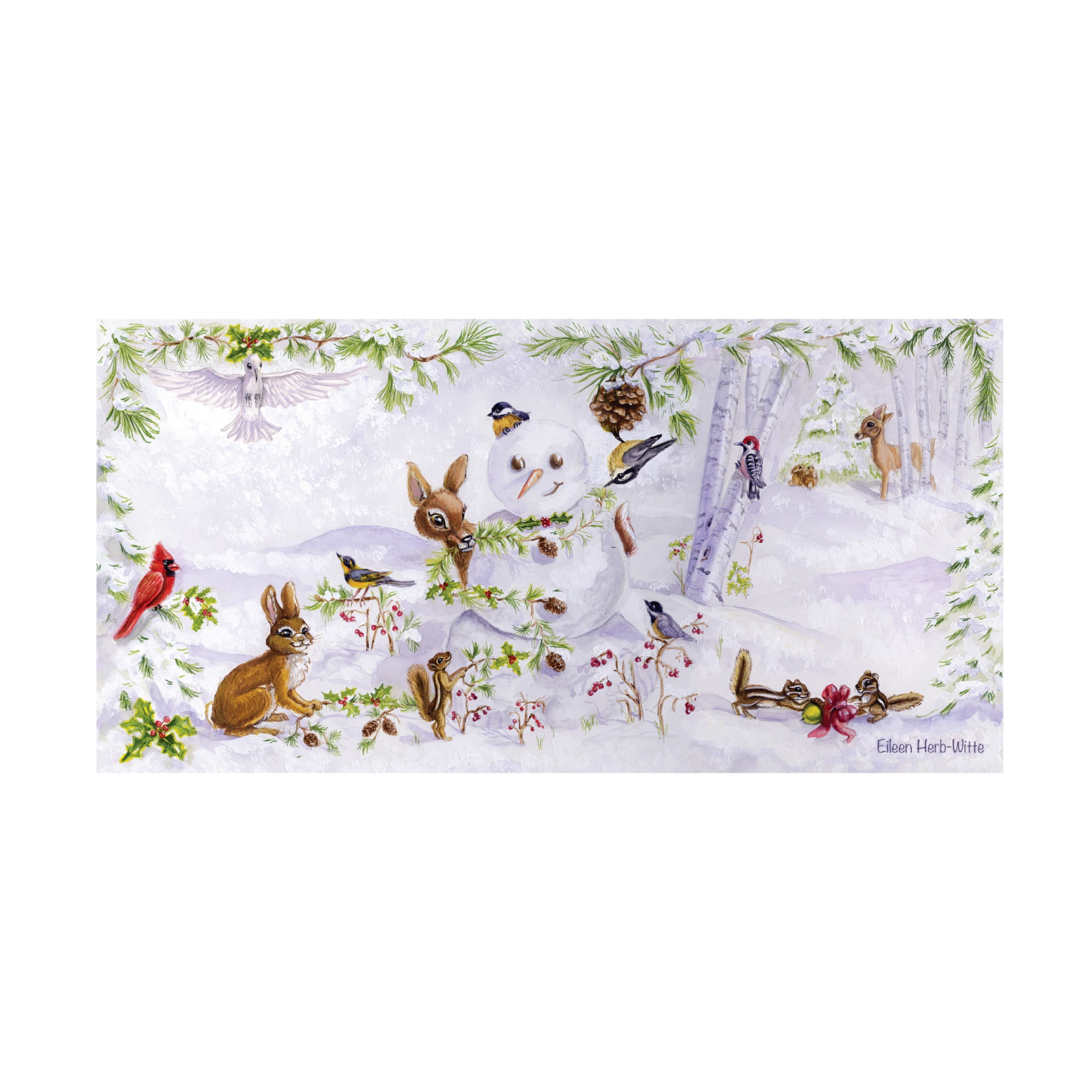 Eileen Herb-Witte 'Spirit Of Christmas Animals Snowman' Canvas Art