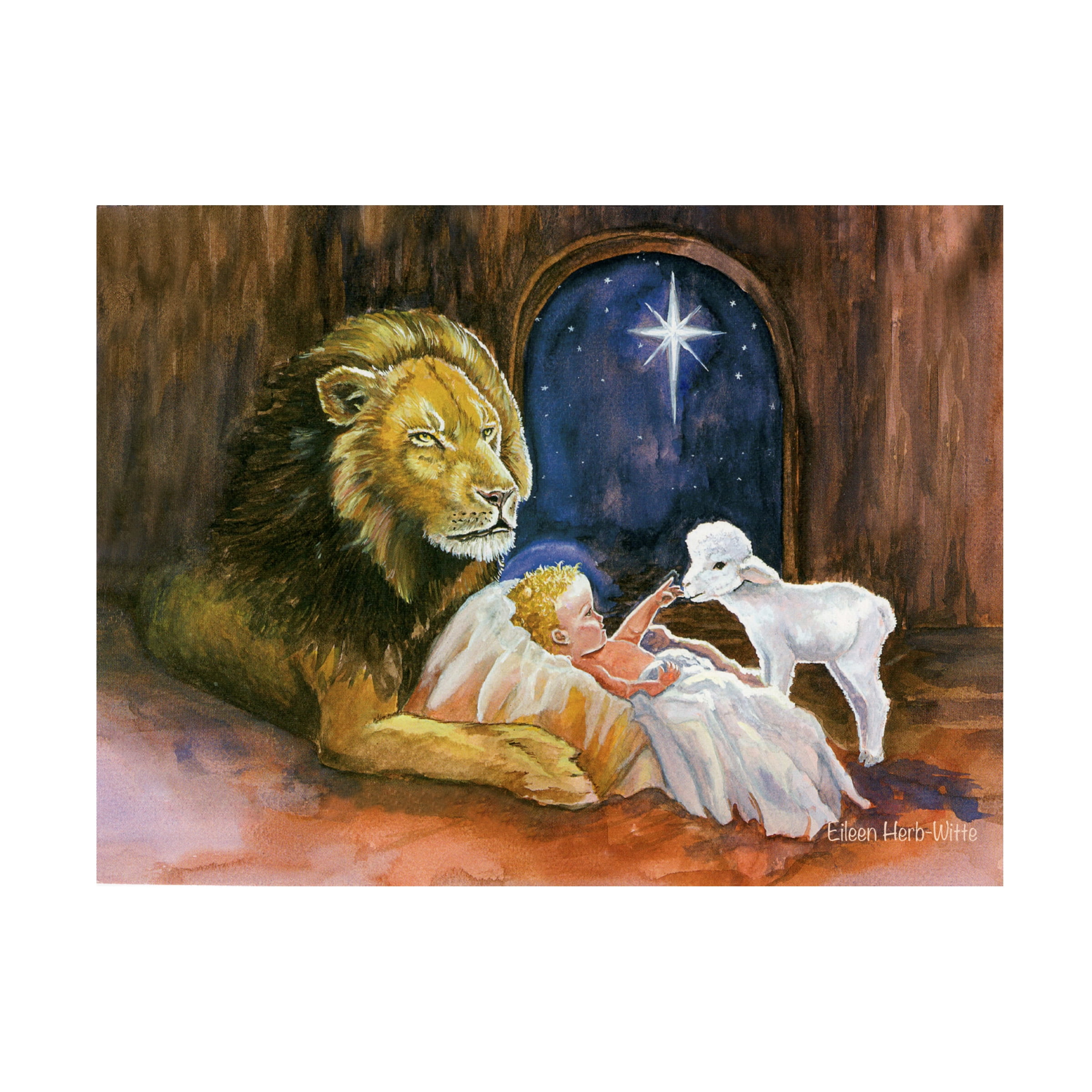 Eileen Herb-Witte 'The Lion Lamb and Emmanuel' Canvas Art
