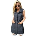 thumbnail image 1 of Eilly Bazar Black Puffer Vest Coat for Women Sleeveless Female Flap Pocket Zip Up Coat M, 1 of 5