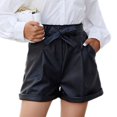 thumbnail image 1 of Eilly Bazar Faux Leather Shorts for Women Black S, 1 of 4