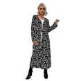 thumbnail image 1 of Eilly Bazar Open Front Longline Coat for Women Long Sleeve Female Dalmatian Pattern CoatNo Pocket Black L, 1 of 4