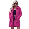 thumbnail image 1 of Eilly Bazar Purple Teddy Coat for Women Long Sleeve Female Mid Length Coat S, 1 of 5
