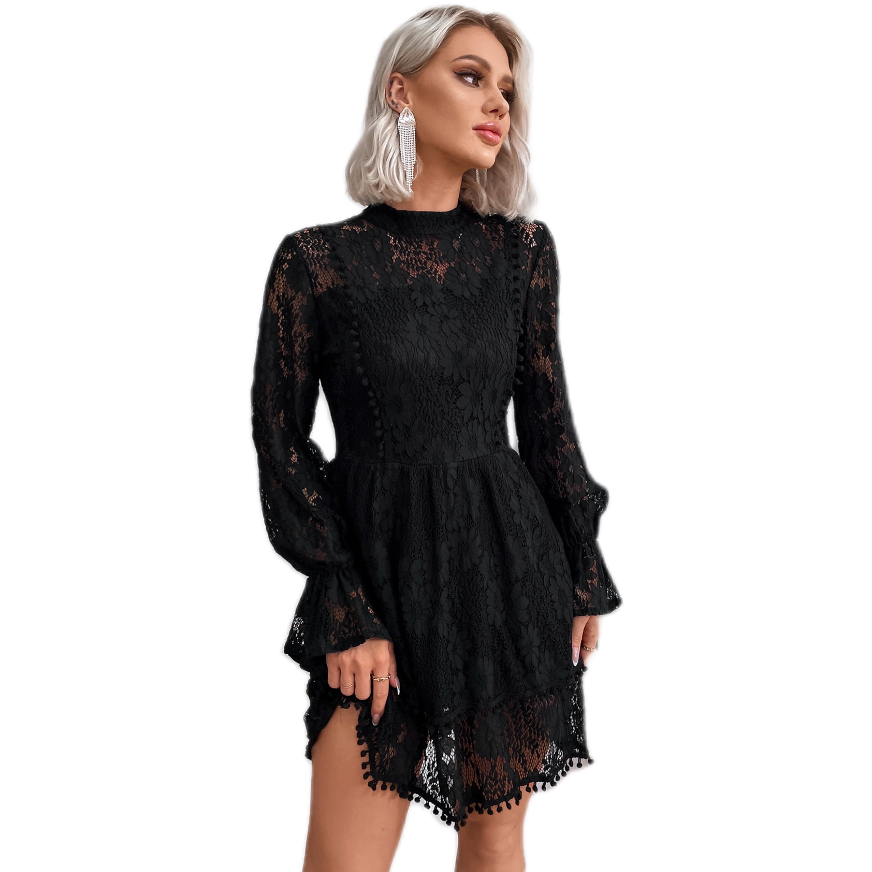 knee length dresses for ladies Louisa Vintage Cream Lace Mini Dress | House of CB
