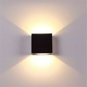Eimeli LED Cube Exterior Aluminum Wall Lamp Modern Fixture Light 86-265V, Black