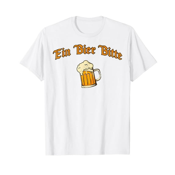 Ein Bier Bitte One Beer Funny German Oktoberfest Festival White T-Shirt