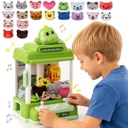 Einailvk Claw Machine for Kids 3+, 20 Plush Toys, Mini Candy Vending Prize Machine Dispenser with Sound Effects, Music, Kids Gift, Dinosaur