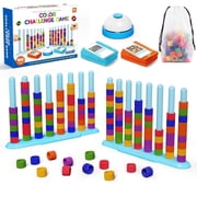 Einailvk 2 Pack Color Challenge Game with 100 Cards, 120 Rings & Bell, Color Matching Puzzle Game Board Game for Kids 6+, Adults, Fun Party Family Night Game