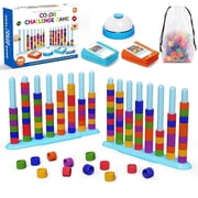 Einailvk 2 Pack Color Challenge Game with 100 Cards, 120 Rings & Bell, Color Matching Puzzle Game Board Game for Kids 6+, Adults, Fun Party Family Night Game