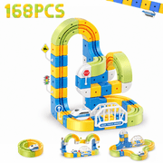 Einailvk Electric Train Set for Kids Ages 3-8, 3D Building Track Kit with Train & Traffic Signs, DIY Train Track, STEM Learning Toy Gift for Boys Girls