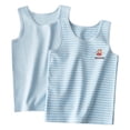 thumbnail image 1 of Einccm 2 Pack Kids Sleeveless Tank Tops Soft Comfortable Striped Cartoon Print for Boys & Girls 3-14 Years, 1 of 4