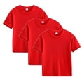 thumbnail image 1 of Einccm 3 Pack Girls Short Sleeve T-Shirts - Soft Cotton Basic Crewneck Tees - Solid Color Summer Tops for Kids, Toddlers, and Youth - Durable Everyday School Wear, 1 of 6