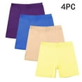 thumbnail image 1 of Einccm 4 Pack Girls Yoga Shorts with Elastic Waist Solid Color Bike Shorts for School Sports and Active Play, Comfortable Under Dress Shorts for 5-14 Years, 1 of 9