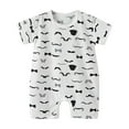 thumbnail image 1 of Einccm Baby Girls Boys 100% Cotton Short Sleeve Romper - Cute Bear Printed Striped Snaps Jumpsuit - Soft Summer One-Piece Bodysuit for born Infant Toddler 0-24 Months, 1 of 4