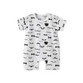 thumbnail image 1 of Einccm Baby Girls Boys 100% Cotton Short Sleeve Romper - Cute Bear Printed Striped Snaps Jumpsuit - Soft Summer One-Piece Bodysuit for born Infant Toddler 0-24 Months, 1 of 4