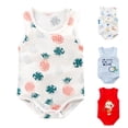thumbnail image 1 of Einccm Baby Unisex Pineapple Print Sleeveless Romper, Lightweight Summer Cotton Jumpsuit with Snap Crotch, Round Neck Infant Bodysuit for born Boys and Girls 0-24 Months, 1 of 3