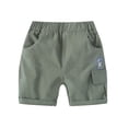 thumbnail image 1 of Einccm Boys Cargo Shorts Five-Quarter Length Elastic Waist Casual Workwear Pants with Rolled Cuffs and Astronaut Embroidery for Toddlers and Little Kids 2-7 Years Summer Daily Wear, 1 of 3