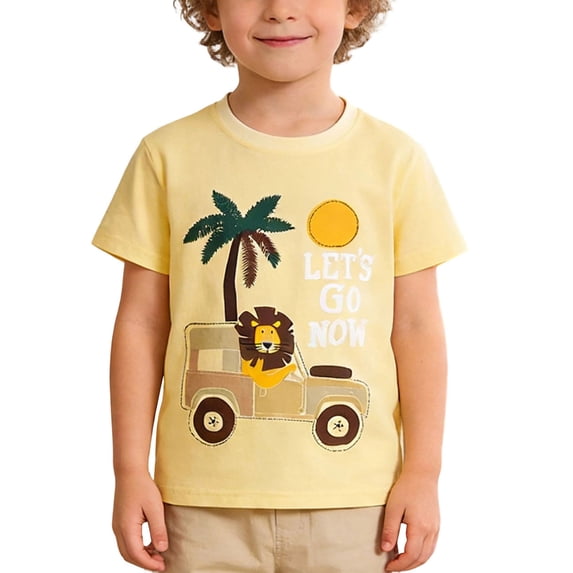 Einccm Boys Submarine Graphic T-Shirt - Spring Summer Short Sleeve Crew Neck Casual Pullover Top for Toddler and Little Kids Ages 2-8