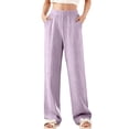 thumbnail image 1 of Einccm Children's Long Pants, High-Waist Wide Leg Casual Trousers with Elastic Waist and Large Side Pockets, Breathable and Loose Fit for Girls 5-15 Years, 1 of 5