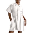 thumbnail image 1 of Einccm Dress for Women V Neck Short Sleeve Mini Summer Dress Casual Solid Color Slim Fit Dress for Beach Vacation, Party, Work or Daily Wear, 1 of 6