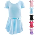 thumbnail image 1 of Einccm Girls 2 Piece Ballet Dance Outfit - Short Sleeve Leotard and Mesh Skirt Tutu Set for Kids Ages 2-13 Years, 1 of 4