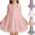 thumbnail image 1 of Einccm Girls Glitter Mesh Princess Dress with Shoulder Bow, Sleeveless Round Neck Sequin Tulle Tutu Party Dress, Sparkly Knee Length Fancy Dress for Toddler and Little Girls 2-10 Years, 1 of 6
