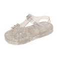 thumbnail image 1 of Einccm Girls Jelly Princess Crystal Shoes - Soft Soled Comfortable Breathable Beach Sandals with Glitter Transparent PVC Upper Non Slip Sole and Knob Buckle for Summer Party Casual Outings, 1 of 9