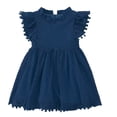 thumbnail image 1 of Einccm Girls Lace Embroidery Dress - Vintage Puff Sleeve Floral A-Line Party Skirt with Ruffles and Pom-Pom Trim - Retro Knee-Length Summer Princess Gown for Toddlers and Kids Ages 1-6 Years, 1 of 3