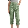 thumbnail image 1 of Einccm Kids Cargo Capris Pants High Waisted Elastic Waist Loose Straight Leg with Multi Pockets Mosquito Protection Casual Outdoor Sports Cropped Pants for Boys Girls 4-15 Years, 1 of 8