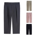 thumbnail image 1 of Einccm Kids Casual Suit Pants High Waisted Straight Leg Elastic Waist Pocket Solid Color Trousers for Boys and Girls 2-13 Years School Daily Wear, 1 of 3