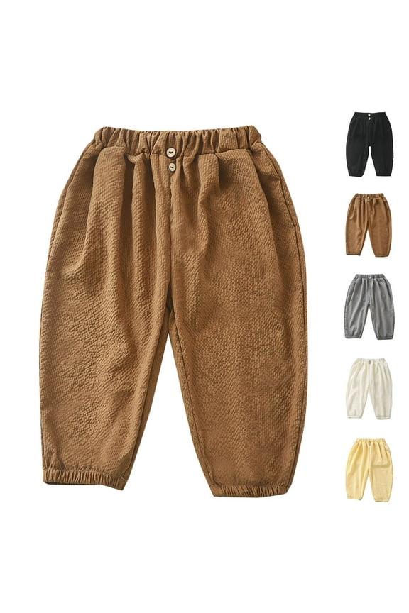 Kids Mosquito Repellent Pants, Summer Thin Breathable Wide Leg Trousers, High Waist Anti-Mosquito Joggers with Button Detail for Toddlers and Big Kids 1-13 Years