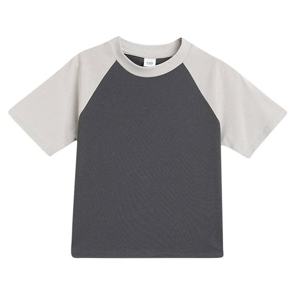 Einccm Kids Short Sleeve T-Shirts, Colorblock Crew Neck Loose Fit Casual Tops for Toddler Boys and Girls 12 Months-15 Years, Soft Cotton Blend Daily School Outdoor Wear