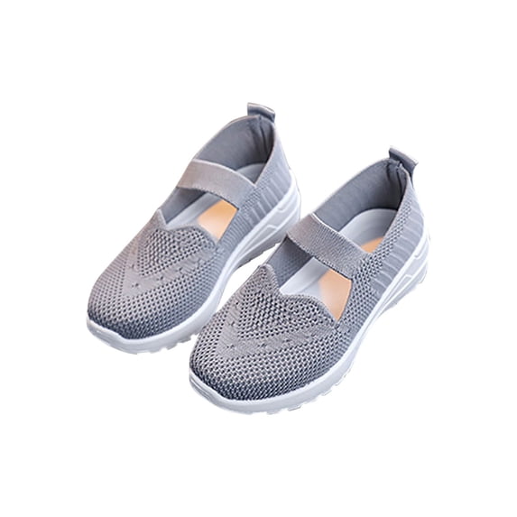 Einccm Kids Slip-On Sneakers - Breathable Mesh Hook & Loop Shoes with Thick Sole for School and Outdoor Play