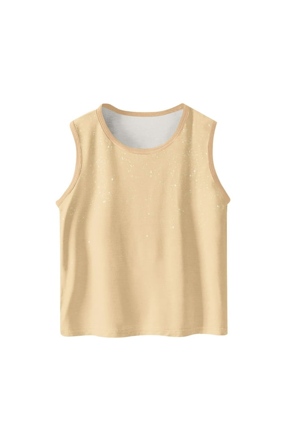 Kids Star Print Sleeveless Camisole, Soft Cotton Blend Casual Sporty Fit Top, Comfortable Breathable Fabric for 3-15 Years, Ideal for Daily, Party and Photoshoot Wear