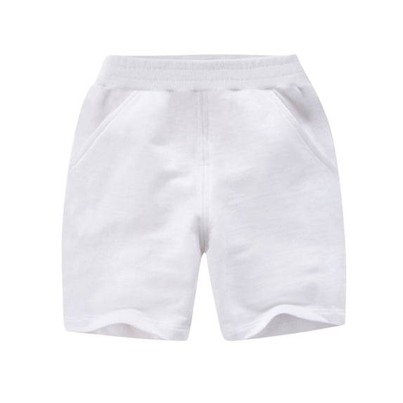 Einccm Kids Summer Solid Color Casual Shorts with Elastic Waist and Side Pockets, for Daily Leisure, Home, and Light Sports, Suitable for Boys and Girls Ages 1-12