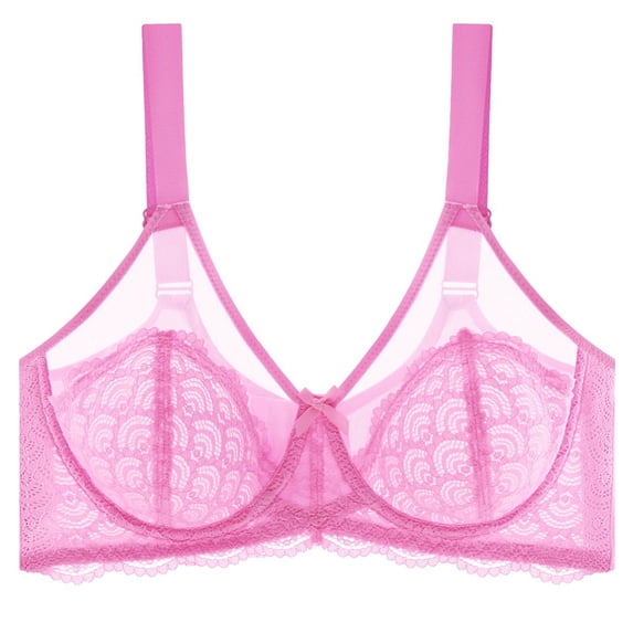 Einccm Lace Underwire Bra Deep V Charming Plus Size Lingerie Comfortable Supportive Nylon Mesh Everyday Wear Seamless Adjustable Design