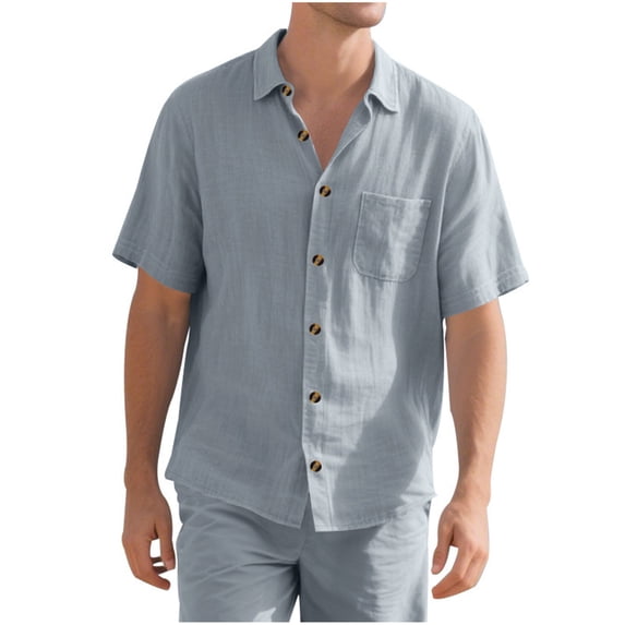 Einccm Men's Breathable Button Cardigan Shirt with Pocket, Casual Lightweight Top for Daily Wear, Relaxed Fit, Soft Fabric