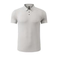 thumbnail image 1 of Einccm Men's Ice Silk Shirt Quick Dry Moisture Wicking Breathable Short Sleeve T Shirt, Lapel Collar Solid Color Tee for Athletic Workout Gym Golf Casual Wear, 1 of 4
