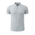 thumbnail image 1 of Einccm Men's Ice Silk Shirt Quick Dry Moisture Wicking Breathable Short Sleeve T Shirt, Lapel Collar Solid Color Tee for Athletic Workout Gym Golf Casual Wear, 1 of 4