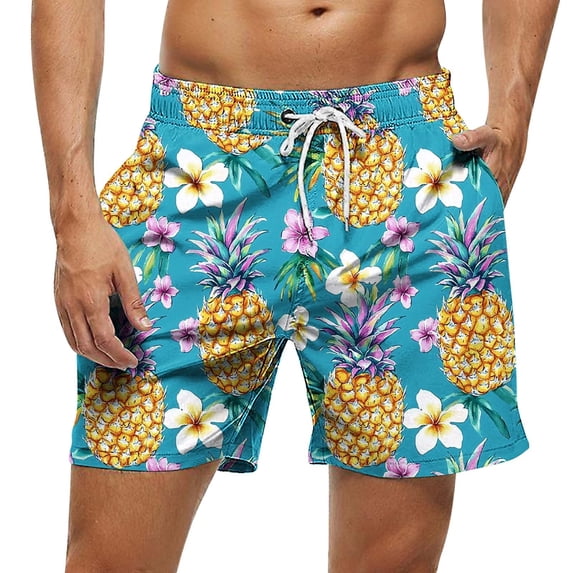Einccm Men's Quick Dry Swim Trunks with Mesh Lining, Elastic Waist, 2 in 1 Beach Shorts for Swimming & Gym, Lightweight Bathing Suits